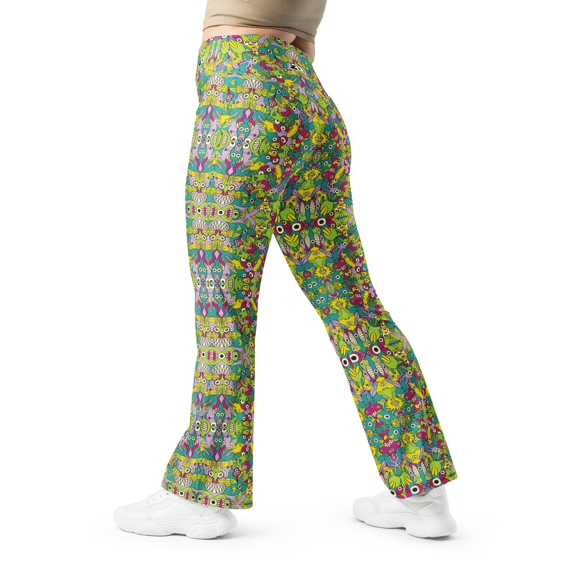 It's life but not as we know it pattern design - Flare leggings. Back view