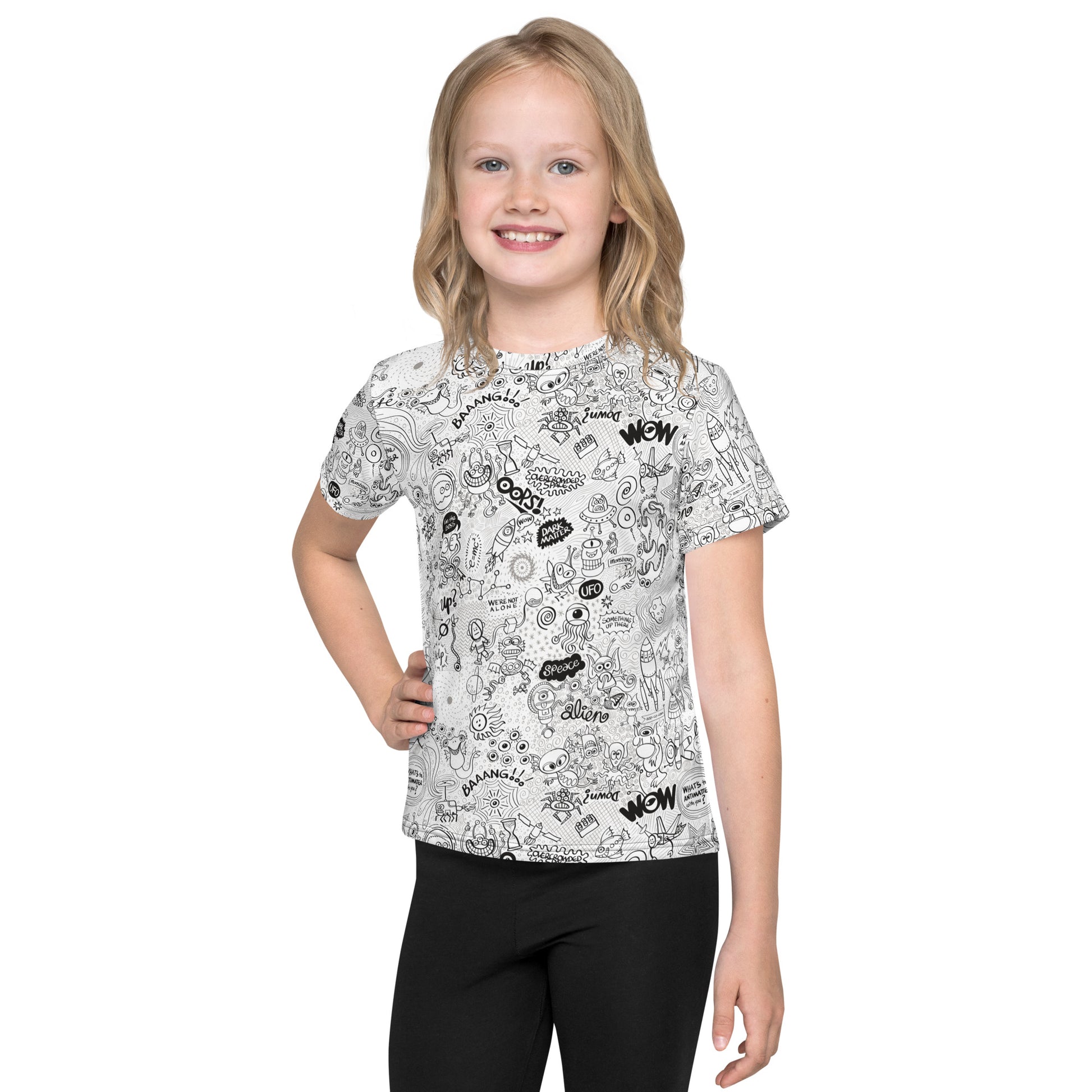 Celebrating the most comprehensive Doodle art of the universe Kids crew neck t-shirt. Lifestyle