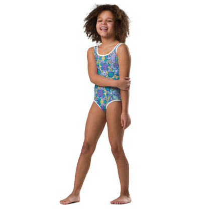 Once upon a time in an ocean full of life All-Over Print Kids Swimsuit. Overview