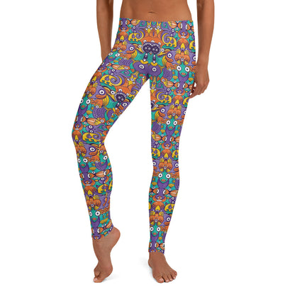 Dive into Whimsical Waters: An Undersea Odyssey - Leggings. Front view