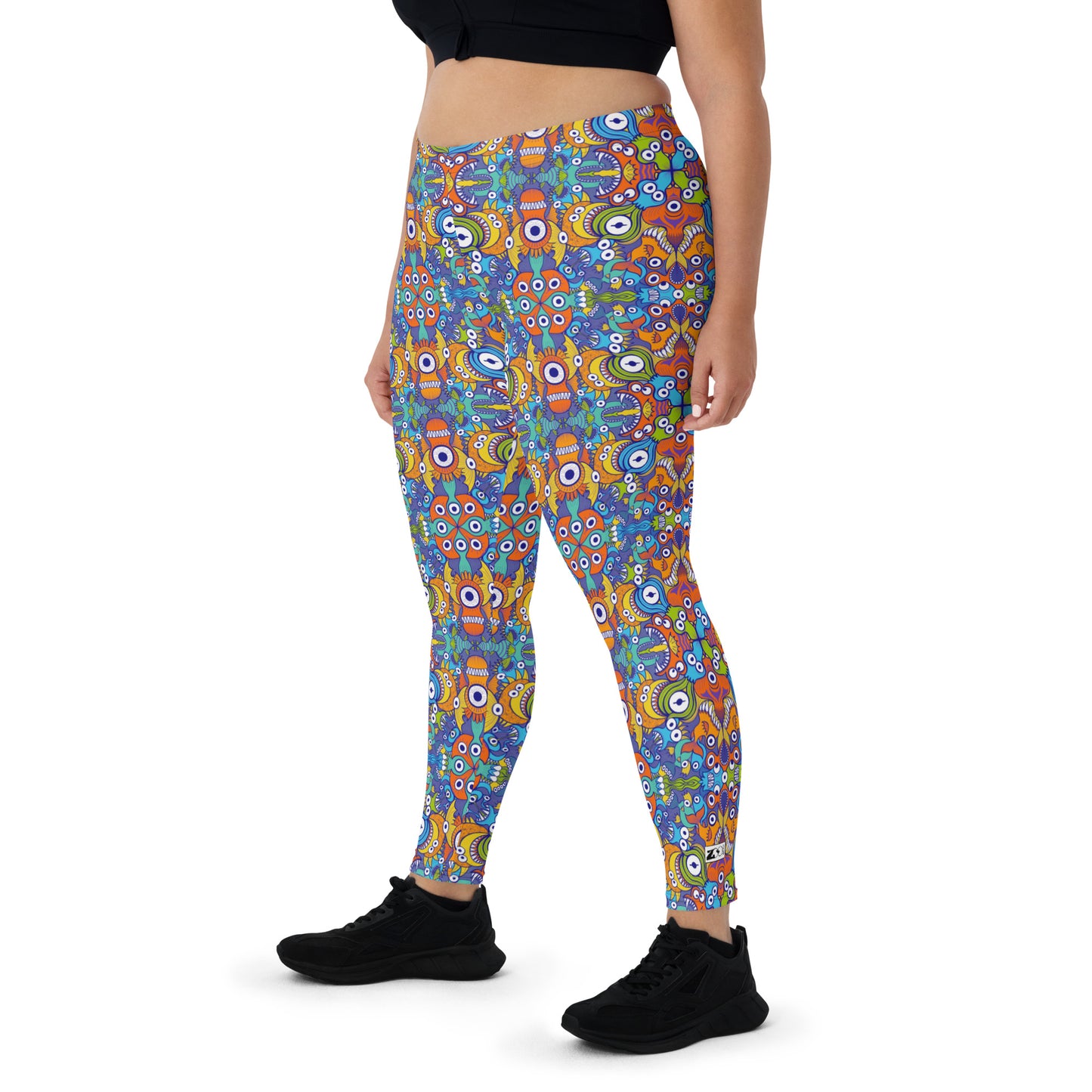Kaleidoscope of Whimsy: A Vivid Dream in Design - Leggings. Front view
