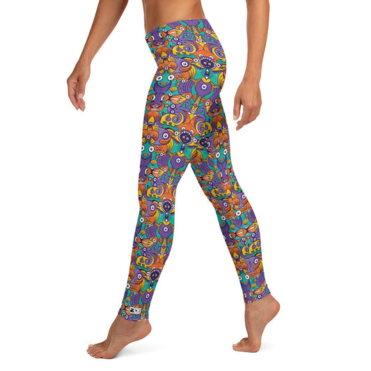 Dive into Whimsical Waters: An Undersea Odyssey - Leggings. Side view