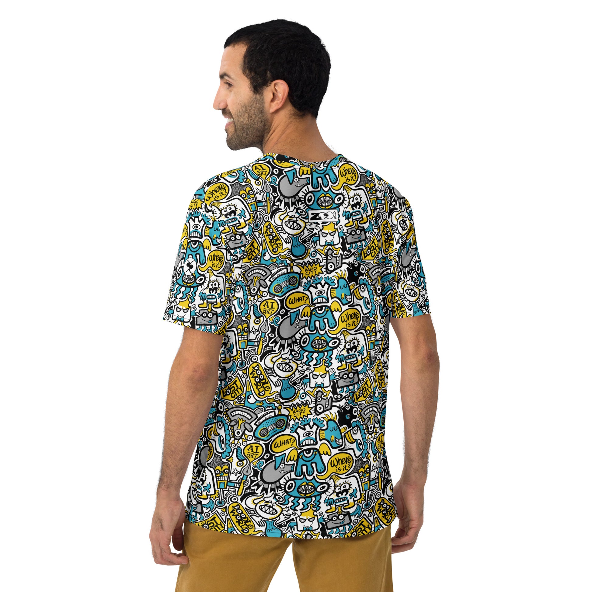 Discover a whole Doodle world in Lost city All-over print Men's t-shirt. Back view