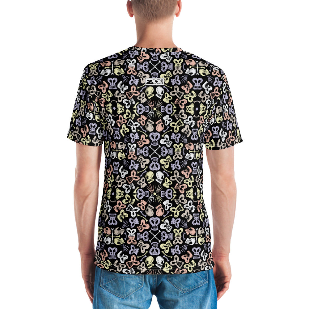 Bewitched Skulls: Hauntingly Chic Pattern Design - Men's t-shirt. Back view