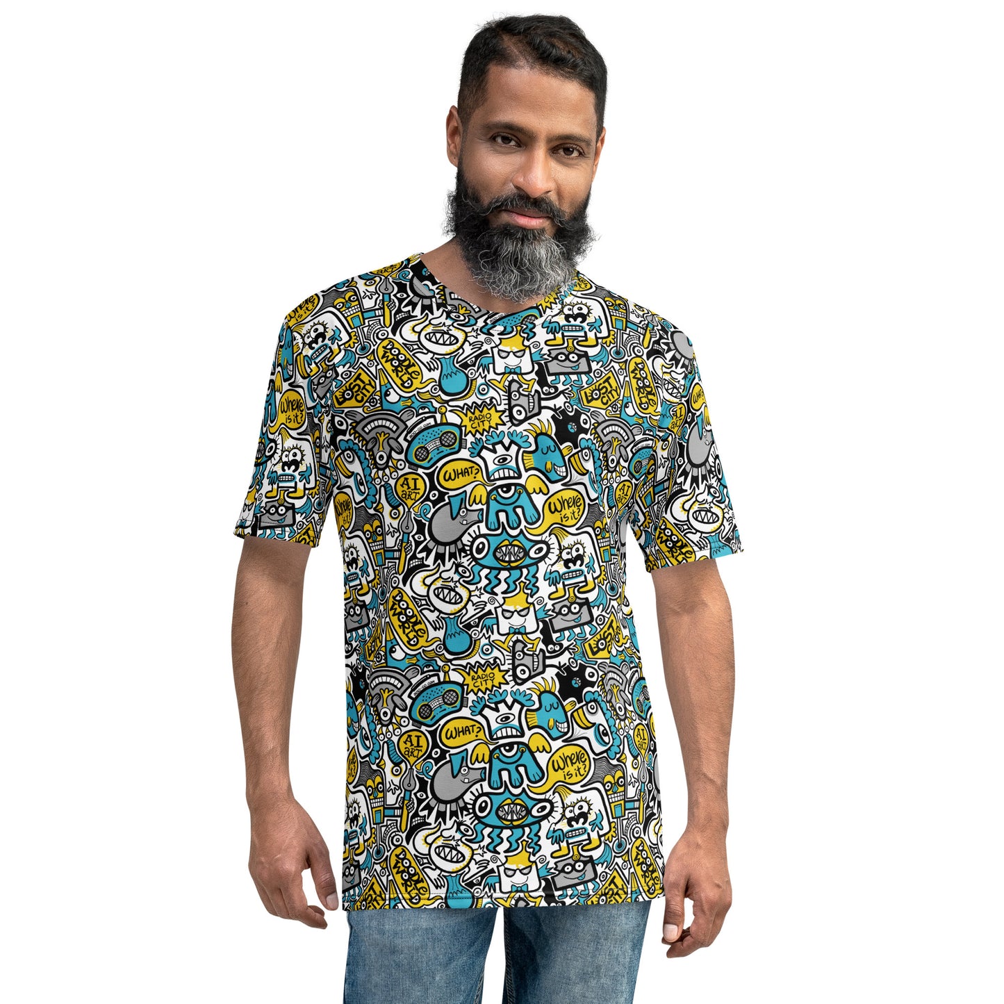 Discover a whole Doodle world in Lost city All-over print Men's t-shirt. Front view