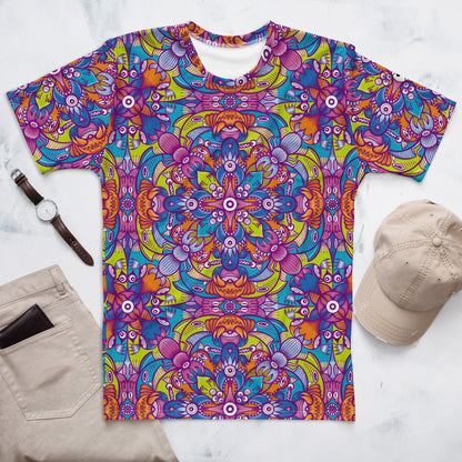 Whimsical Critter Chaos: A Doodle Adventure - Men's t-shirt. Product detail