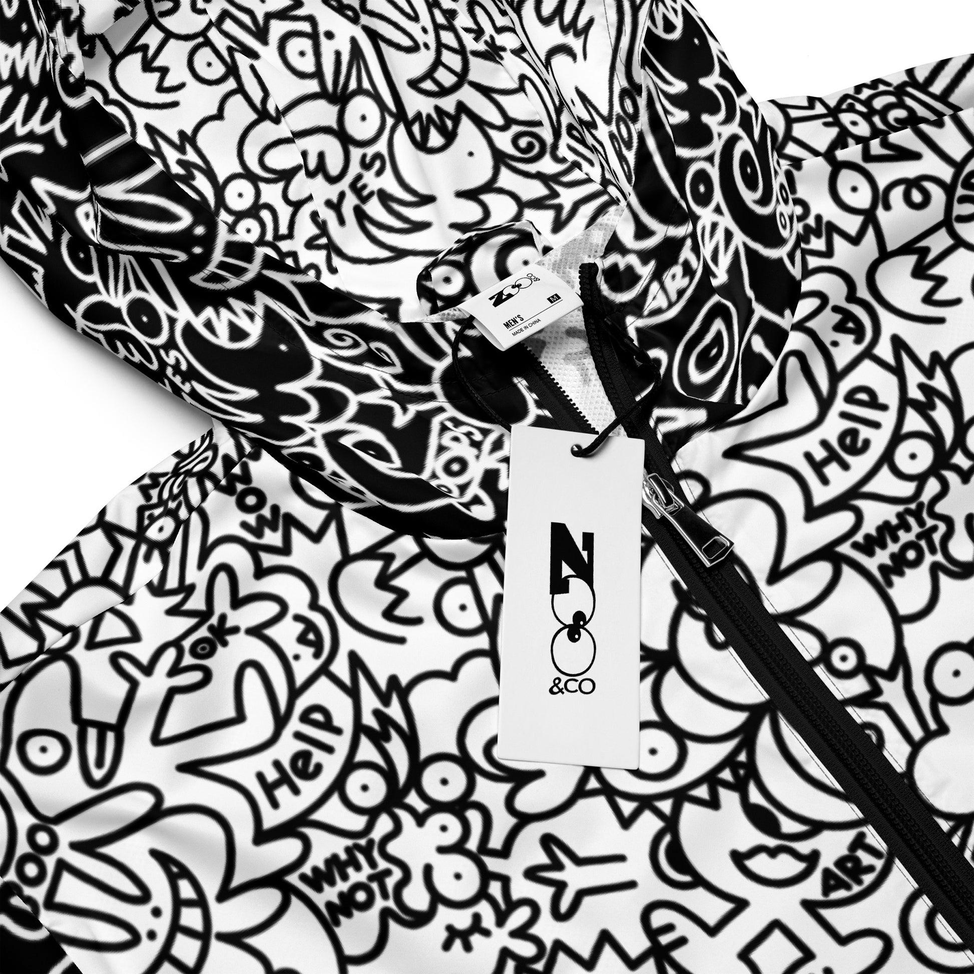 The Playful Power of Great Doodles for Bold People - Men’s windbreaker. Product detail