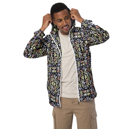 Bewitched Skulls: Hauntingly Chic Pattern Design - Men’s windbreaker. Front view