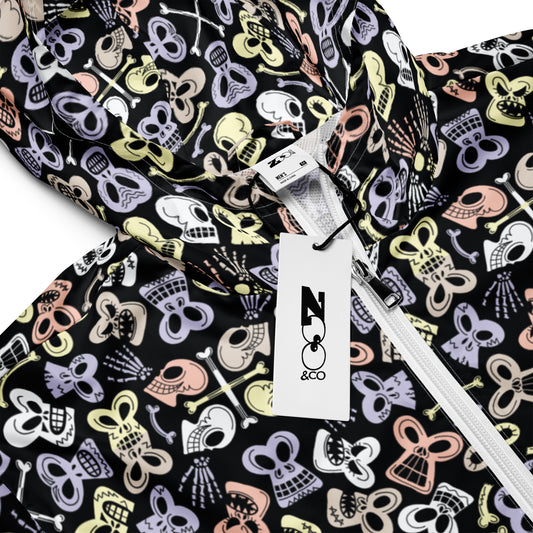 Bewitched Skulls: Hauntingly Chic Pattern Design - Men’s windbreaker. Product details