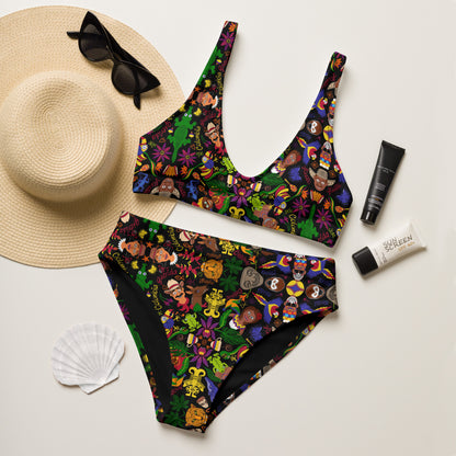 Colombia, the charm of a magical country Recycled high-waisted bikini. Product details