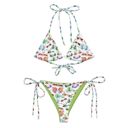 Cool Insects Love Bikini - All-over print recycled string edition. Front view