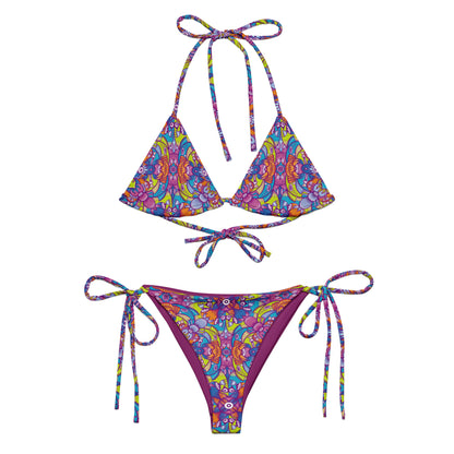 Doodle Adventure String Bikini: Whimsical Critter Chaos. Flat lifestyle