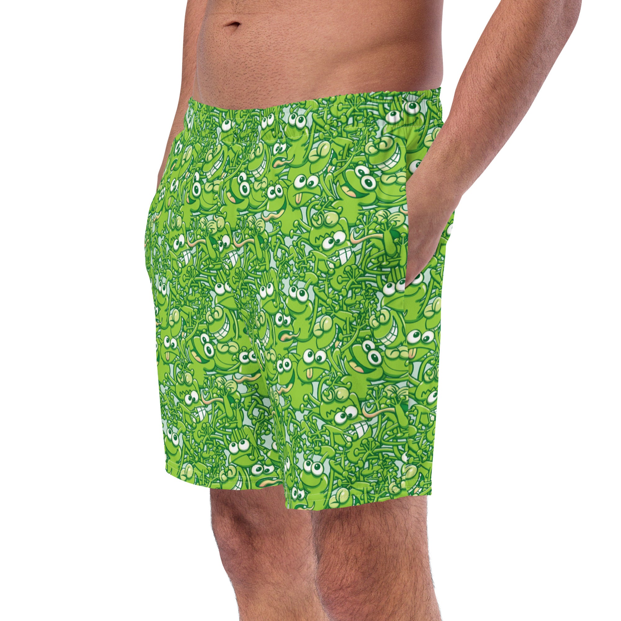 Tangled army of green frogs appears after rain stops Men's swim trunks ...