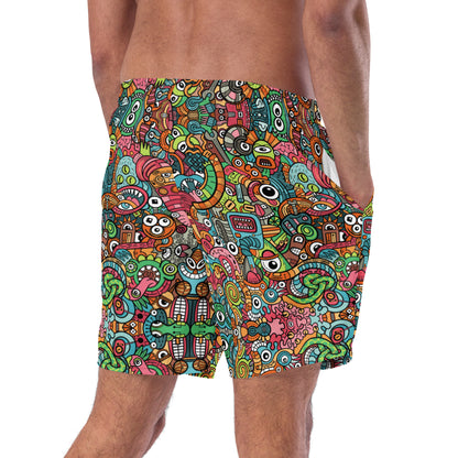 Robot Odyssey Swim Trunks: A High-Tech Adventure. Back view