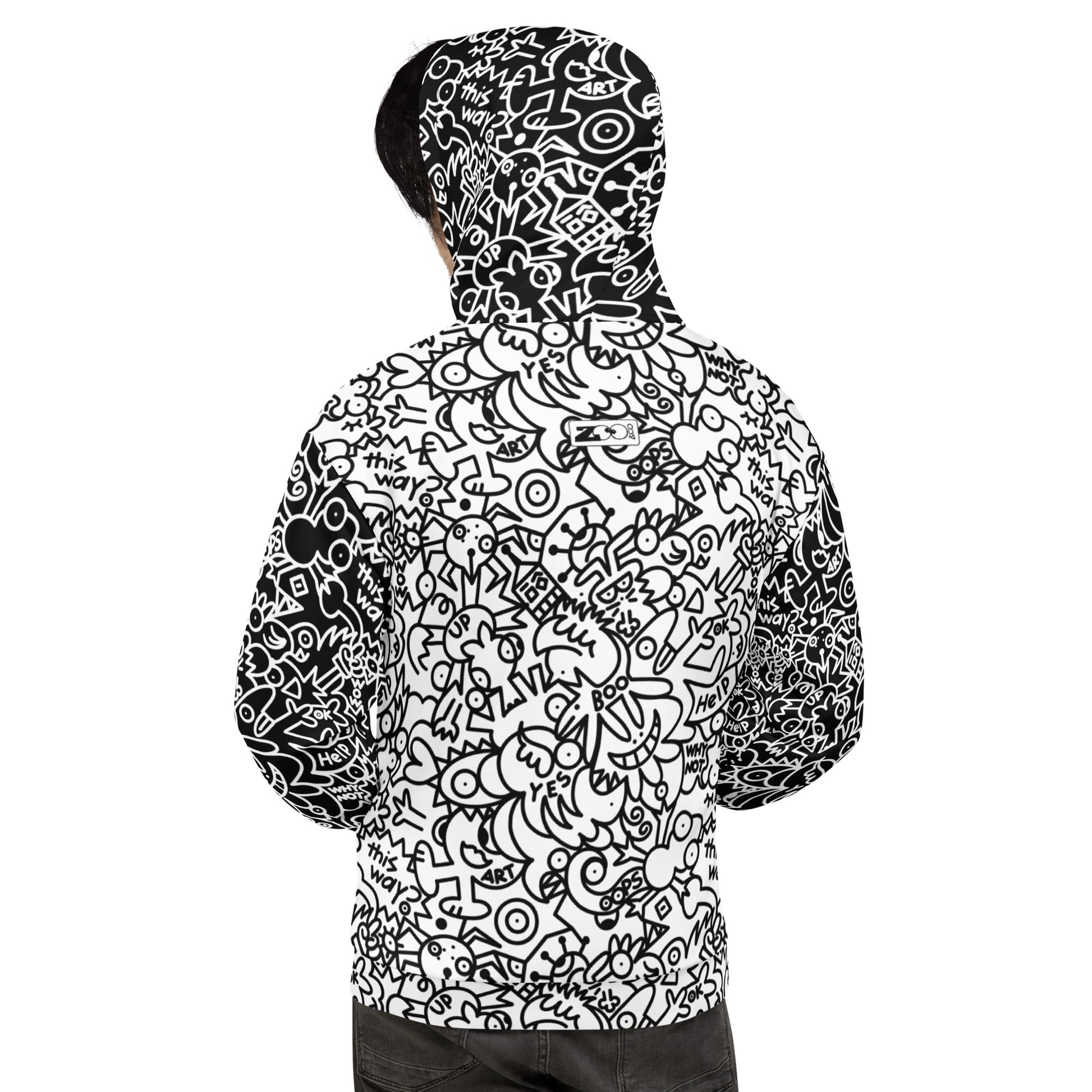 The Playful Power of Great Doodles for Bold People - Unisex Hoodie. Back view