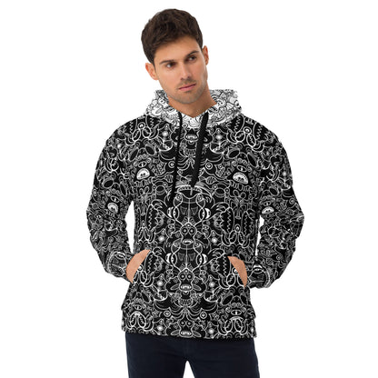 The powerful dark side of the Doodle world Recycled Unisex Hoodie. Front view