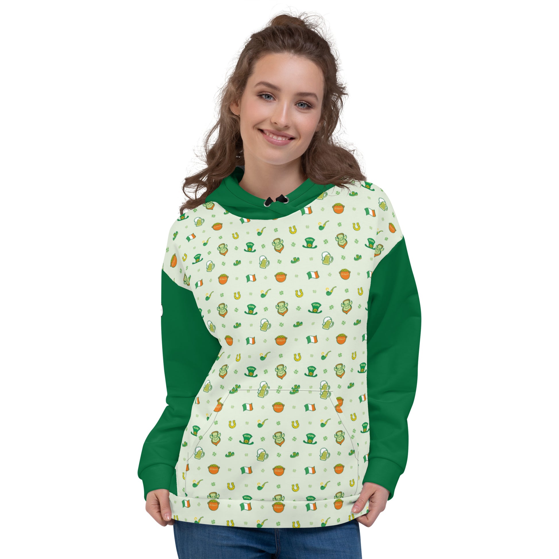 Celebrate Saint Patrick's Day in style Unisex Hoodie. Front view