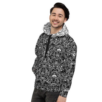 The powerful dark side of the Doodle world Recycled Unisex Hoodie. Overview