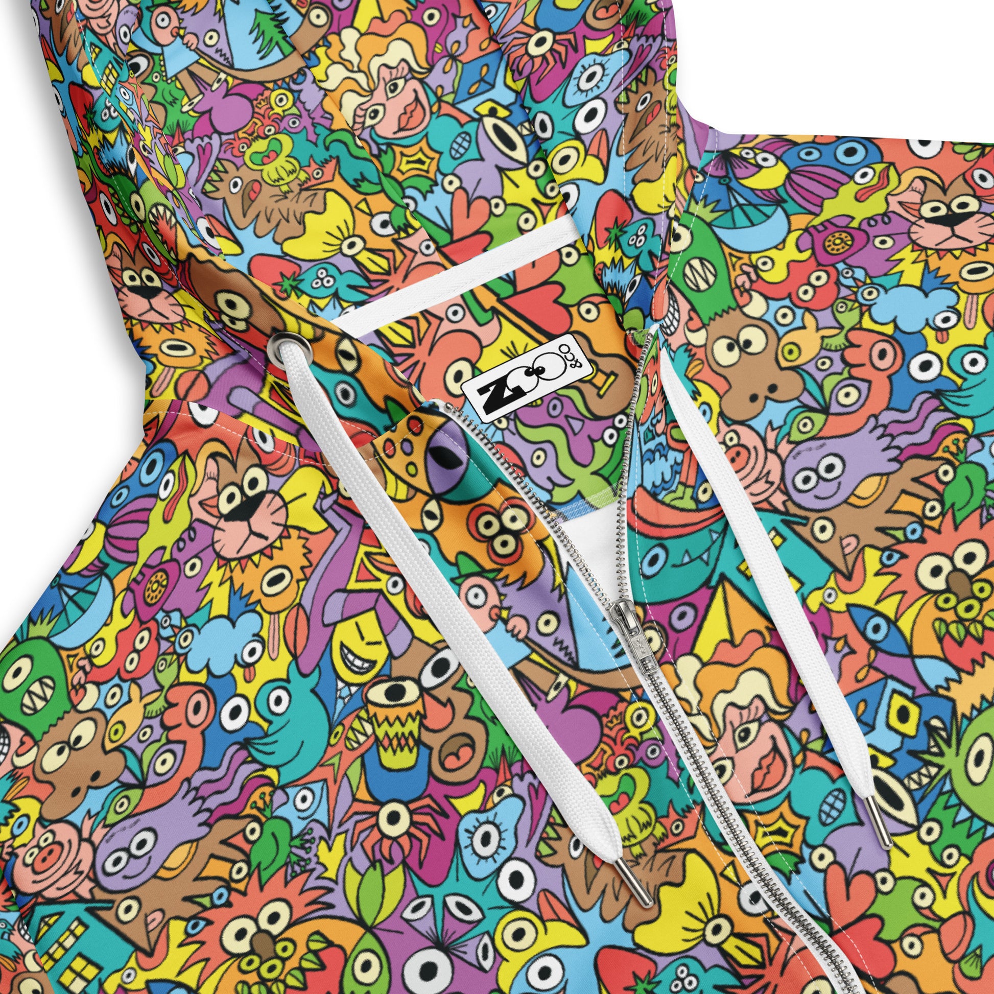 Cheerful crowd enjoying a lively carnival - Unisex zip hoodie. Product detail