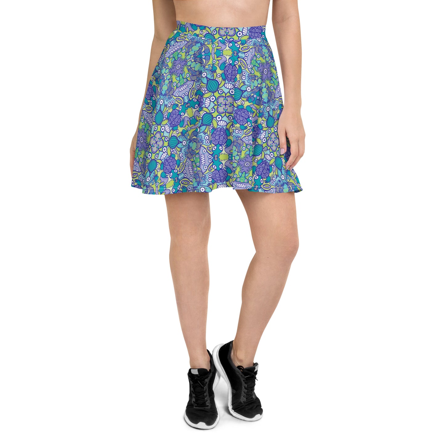 Once upon a time in an ocean full of life - Skater Skirt. Front view
