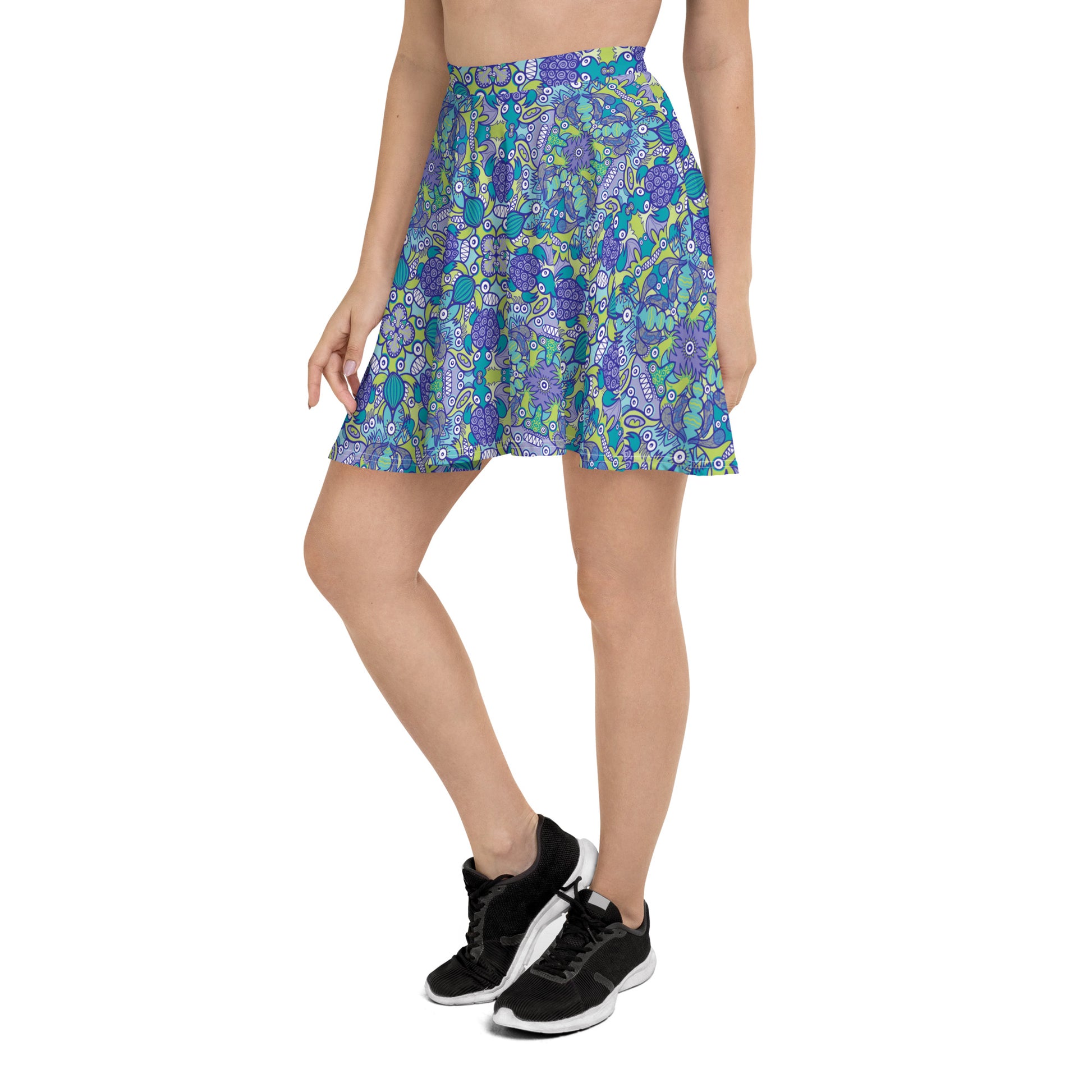 Once upon a time in an ocean full of life - Skater Skirt. Side view