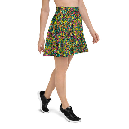 Exploring Jungle Oddities: Inspiration from the Fascinating Wildflowers of the Tropics - Skater Skirt. Side view