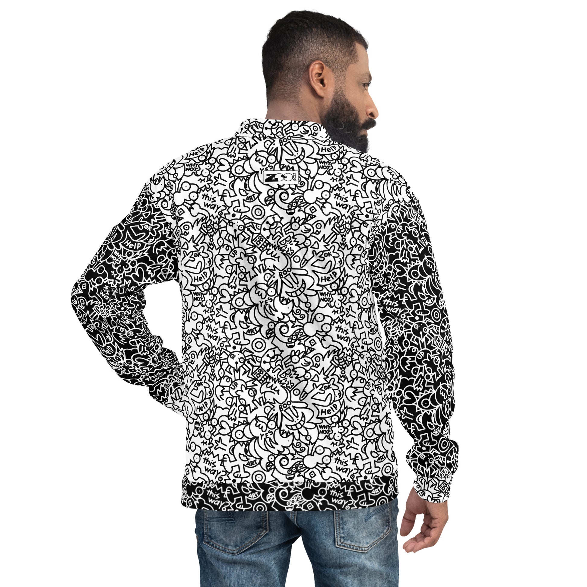 The Playful Power of Great Doodles for Bold People - Unisex Bomber Jacket. Back view