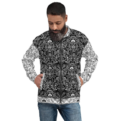 The Powerful Dark Side of the Doodle World - Unisex Bomber Jacket. Front view