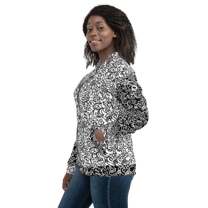 The Playful Power of Great Doodles for Bold People - Unisex Bomber Jacket. Left side view
