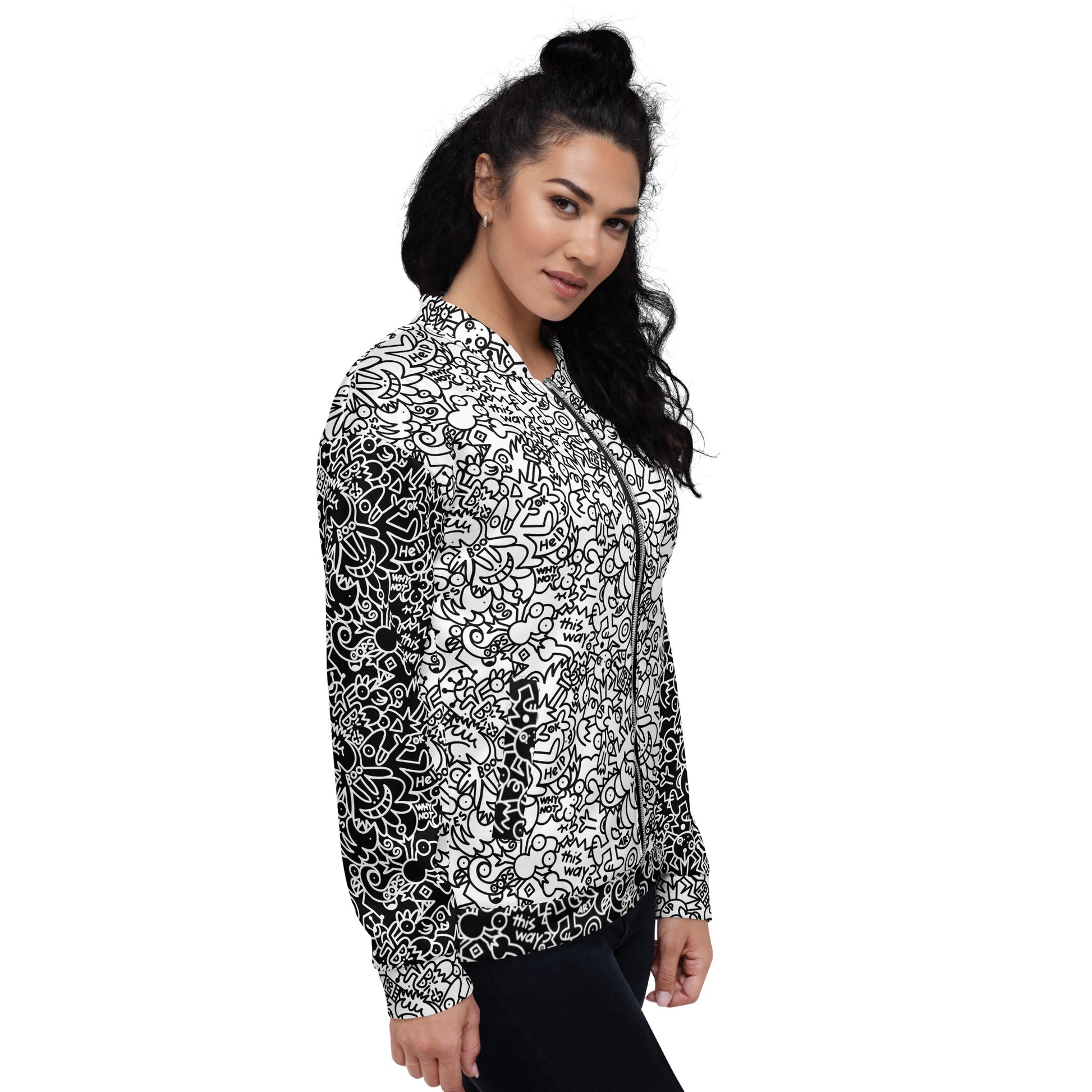 The Playful Power of Great Doodles for Bold People - Unisex Bomber Jacket. Right side view