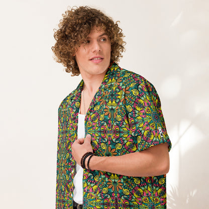Exploring Jungle Oddities: Inspiration from the Fascinating Wildflowers of the Tropics - Unisex button shirt. Lifestyle