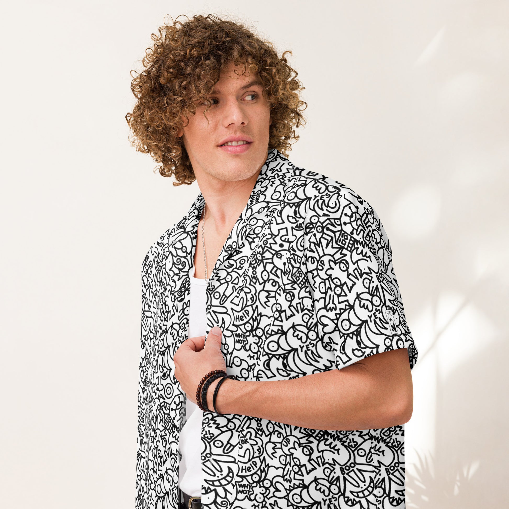 The Playful Power of Great Doodles for Bold People - Unisex button shirt. Lifestyle