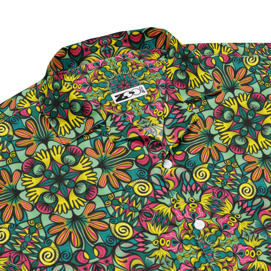 Exploring Jungle Oddities: Inspiration from the Fascinating Wildflowers of the Tropics - Unisex button shirt. Product detail