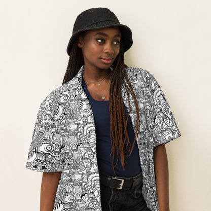 Fill your World with Cool Doodles Unisex button shirt. Overview