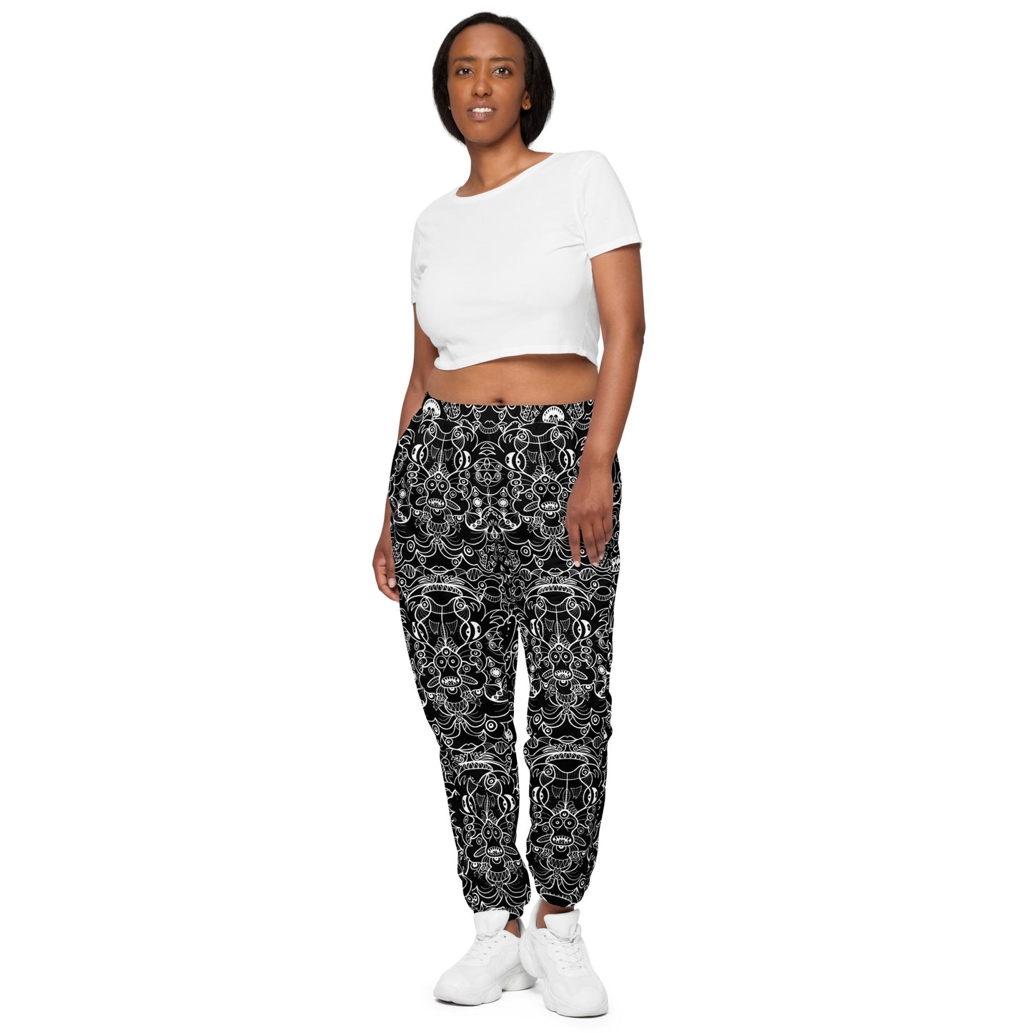 The Powerful Dark Side of the Doodle World - Unisex track pants. Front view