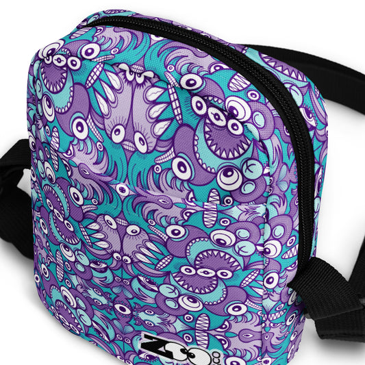 Planet 5: Aquatic Creatures from the Doodles of the Galaxy - Utility crossbody bag. Overview