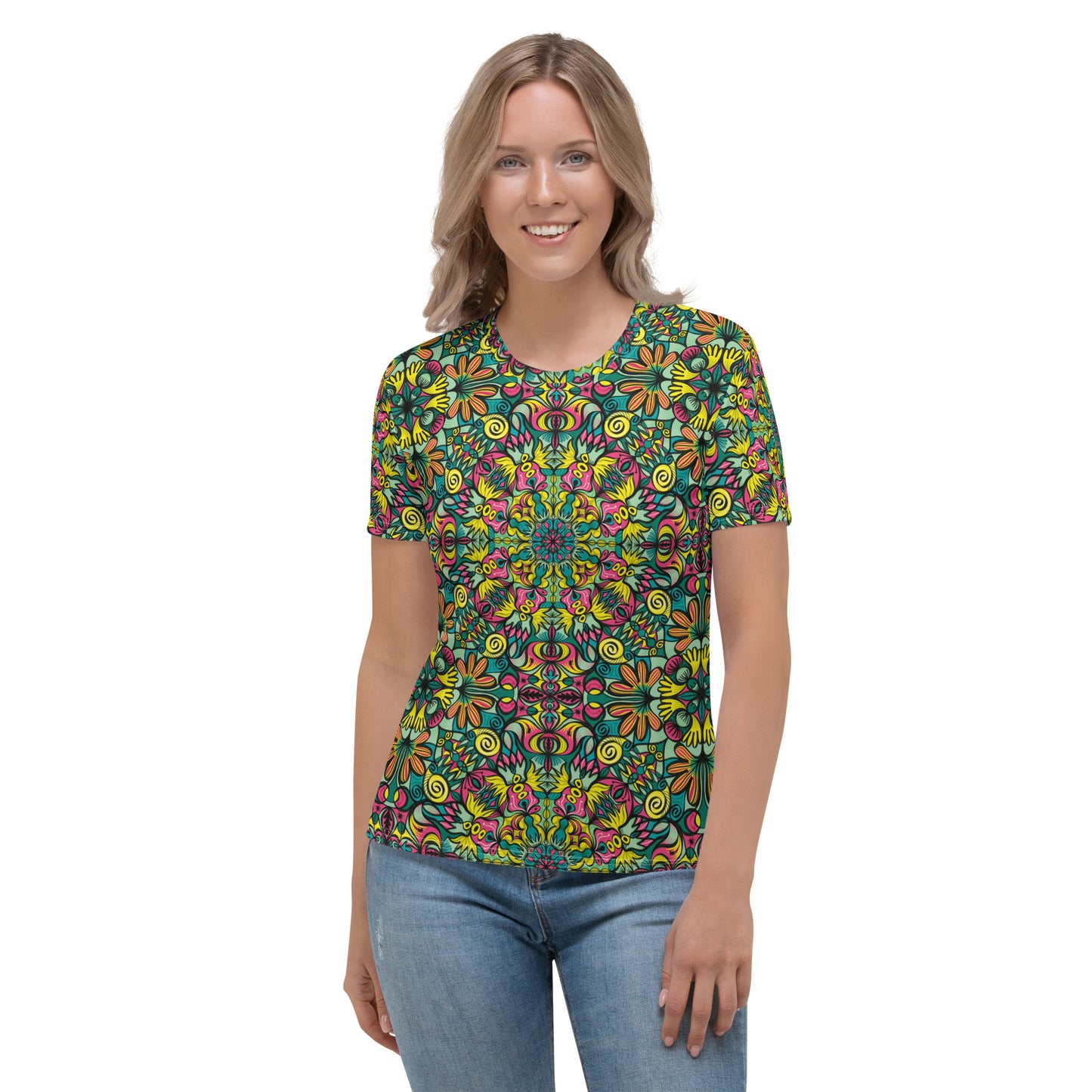 Exploring Jungle Oddities: Inspiration from the Fascinating Flowers of the Tropics Women's T-shirt. Front view