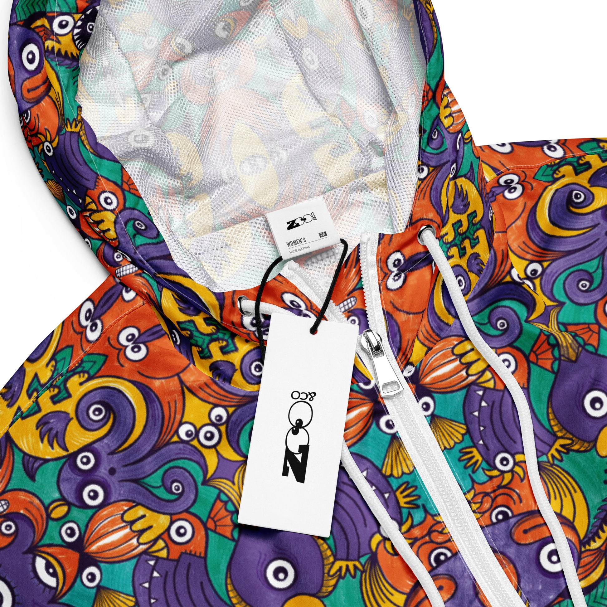 Dive into Whimsical Waters: An Undersea Odyssey - Women’s cropped windbreaker. Product details