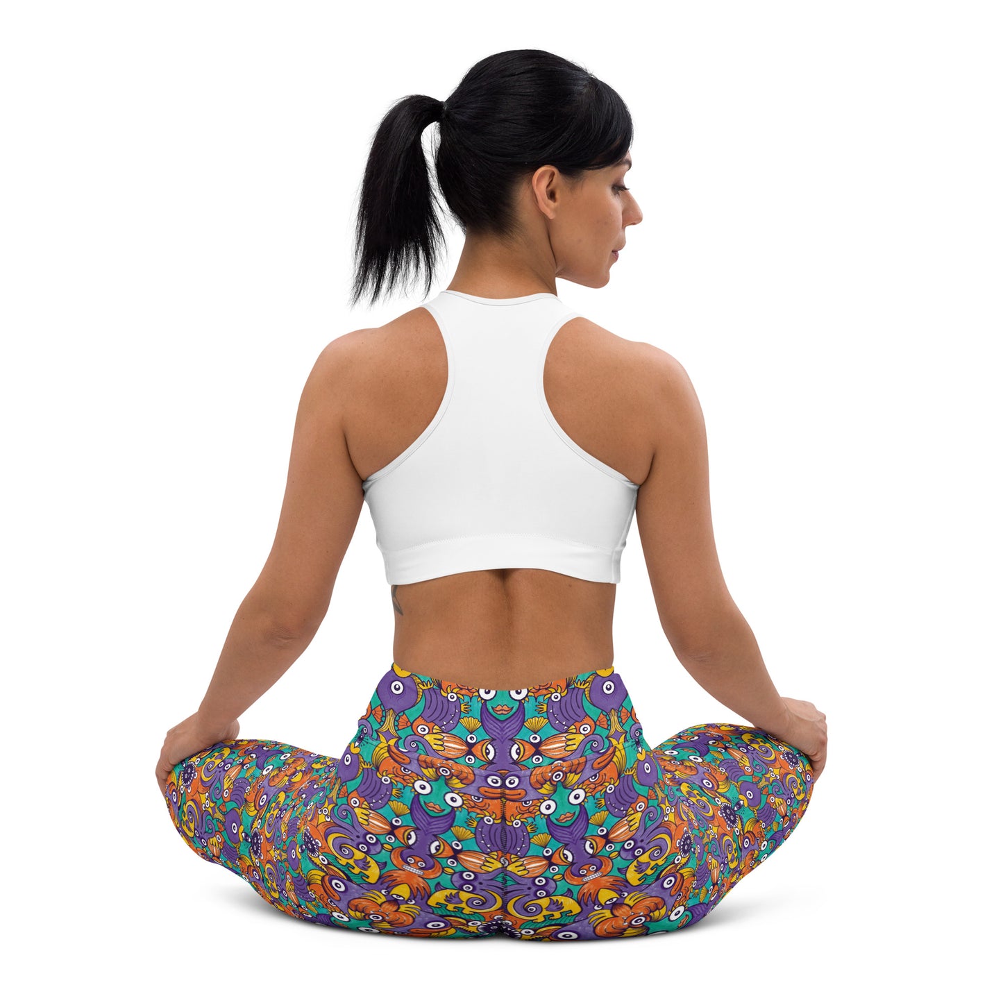 Dive into Whimsical Waters: An Undersea Odyssey - Yoga Leggings. Yoga session