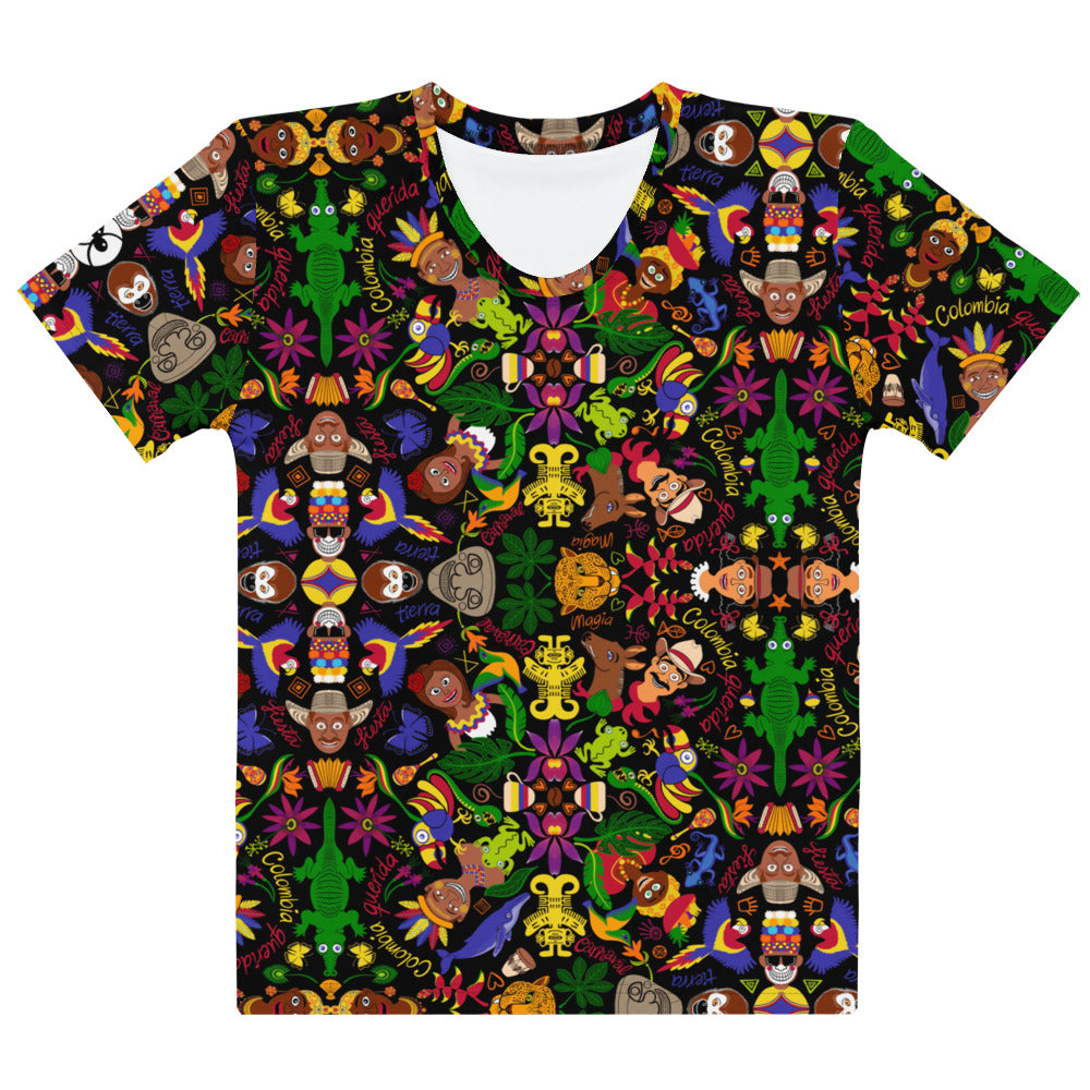 Colombia, the Charm of a Magical Country Women's cotton t-shirt. Front view