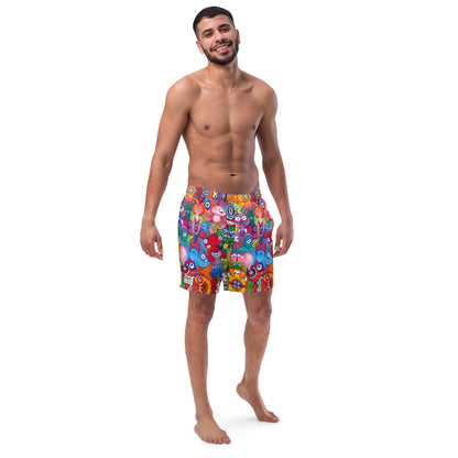 Doodle Folie Recycled Men’s Swim Trunks. Lifestyle