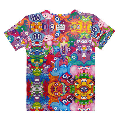 Doodle Folie Women’s Cotton Art T-Shirt. Back view