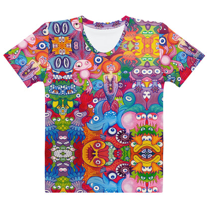 Doodle Folie Women’s Cotton Art T-Shirt. Front view