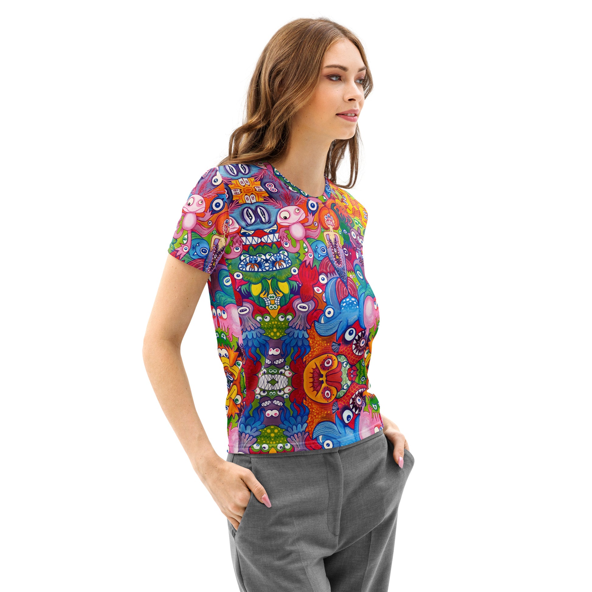 Doodle Folie Women’s Cotton Art T-Shirt. Lifestyle