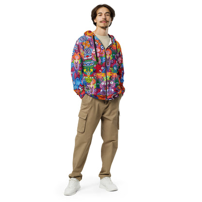 Doodle Folie Unisex Zip Hoodie. Lifestyle