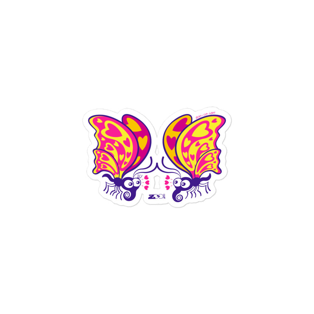 Beautiful butterflies falling in love Bubble-free stickers. 3x3