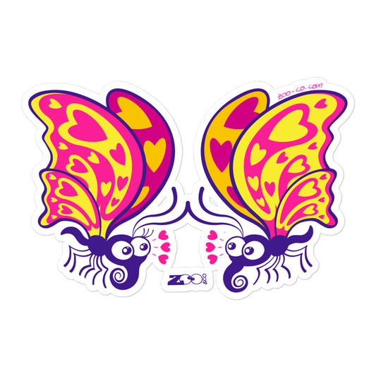 Beautiful butterflies falling in love Bubble-free stickers. 5.5x5.5