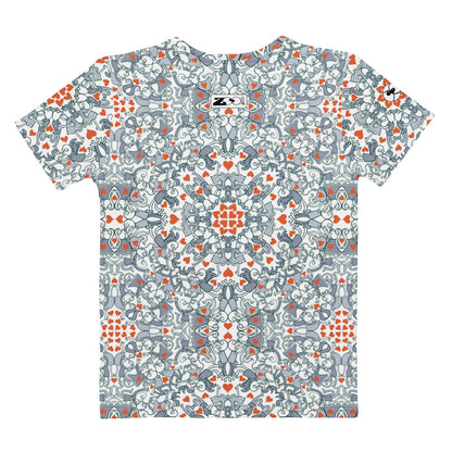 Kissed by Doodles in Valentine’s Mandala - Women’s cotton t-shirt - Back view
