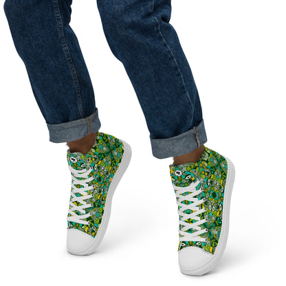 Join the funniest alien doodling network in the universe Men’s high top canvas shoes. Lifestyle