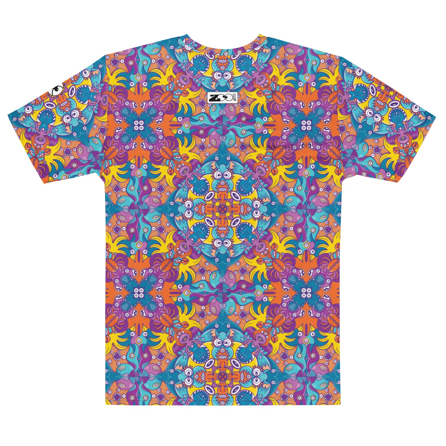Ocean Doodle Delight Men’s Cotton T-shirt. Back view